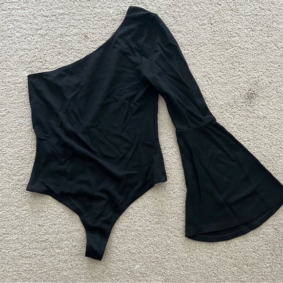 LPA One Shoulder Black 578 Bodysuit Size Small - Picture 2 of 3